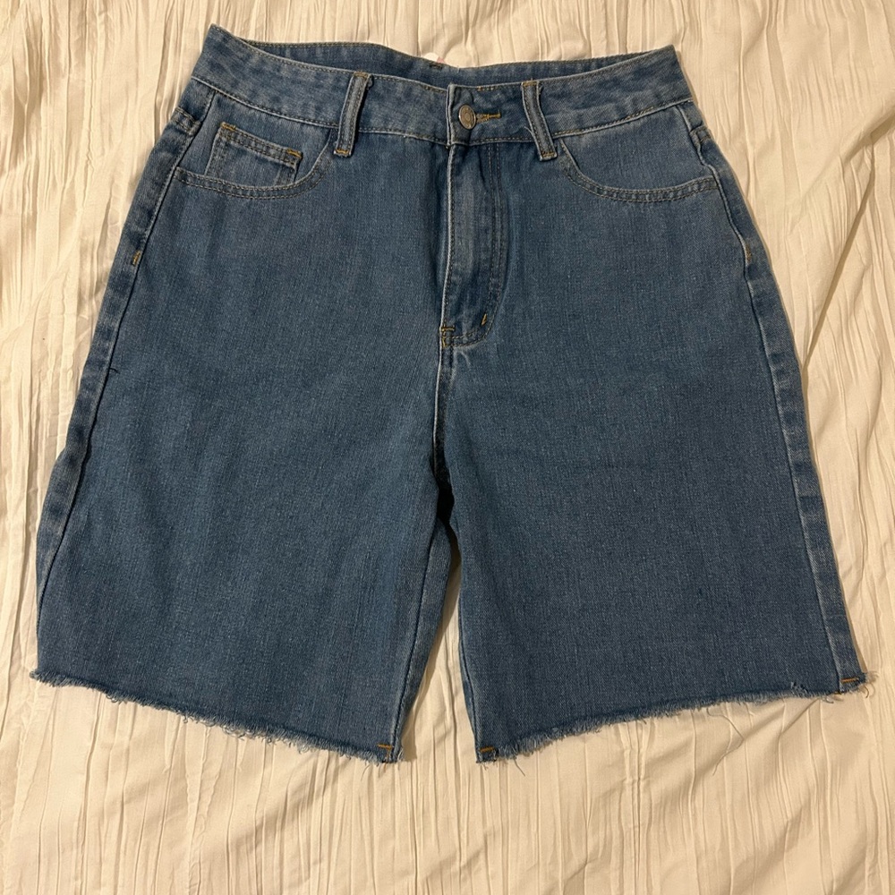 Blue Denim Cutoff Shorts